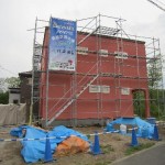塗壁工事中