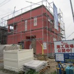 塗壁工事中