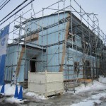 付加断熱工事中