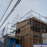 外部構造用合板工事中