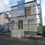 防水シート工事中