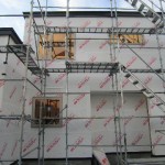 防水シート工事中