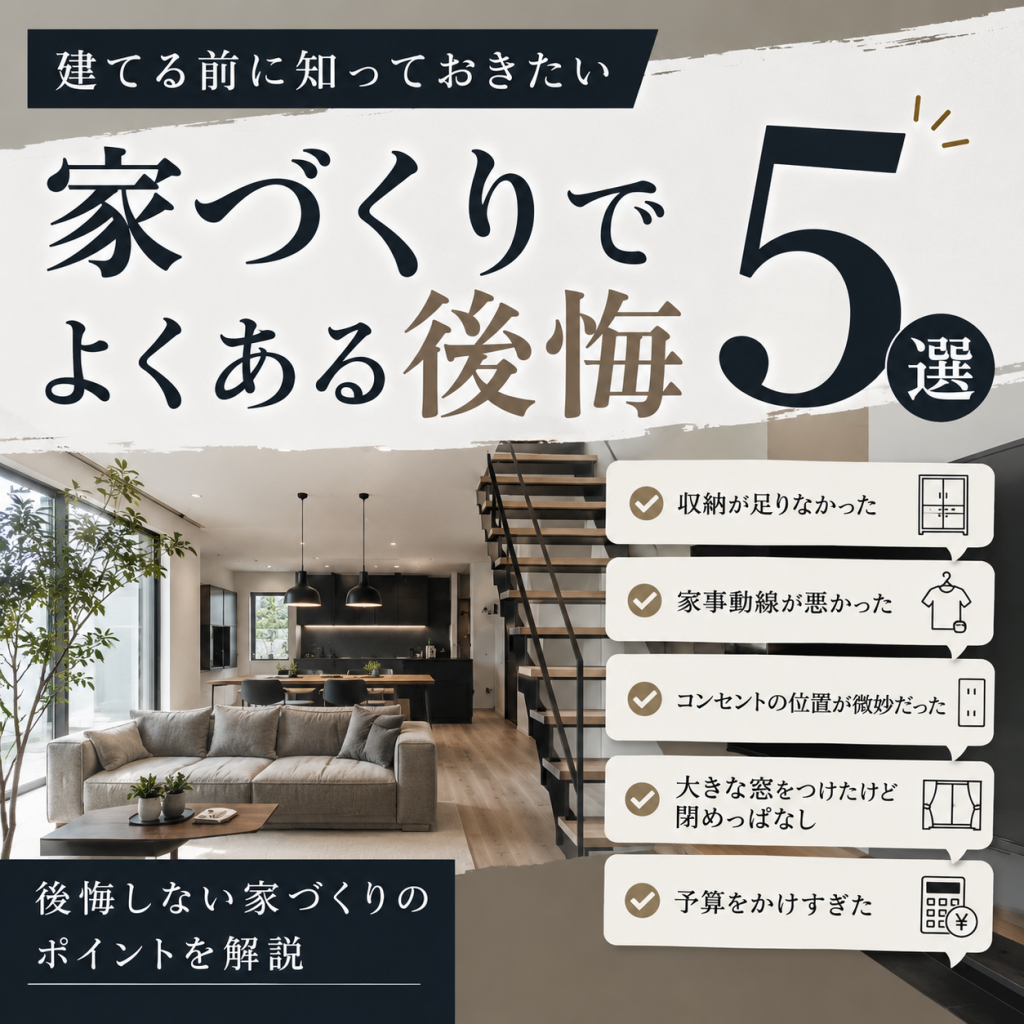 家づくりでよくある後悔5選｜建てる前に知っておきたいこと