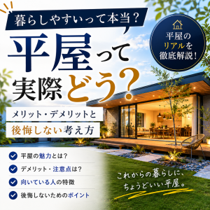 平屋って実際どう？メリット・デメリットと後悔しない考え方